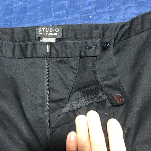 Liz Claiborne Studio Black Trousers -size 10- dressy with bell bottoms like new - Picture 7 of 9